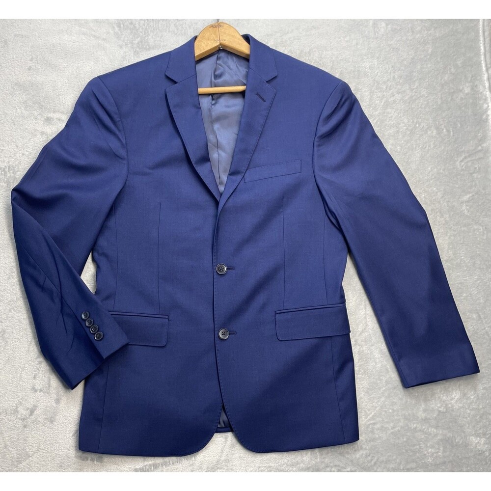 Merona Navy Blue Sport Coat Polyester Blend Blazer 2 Button